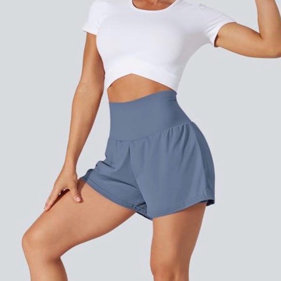 NWT Halara Super High Waisted Softlyzero Airy 2-in-1 Yoga Shorts 5'' Size L - Picture 1 of 8